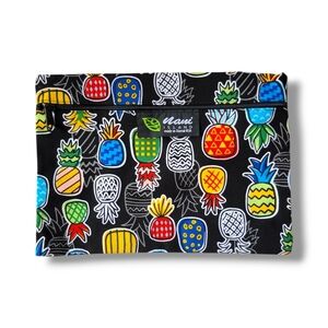 Nani Island | NWOT Black/Multicolor Pineapple Print Large Pouch